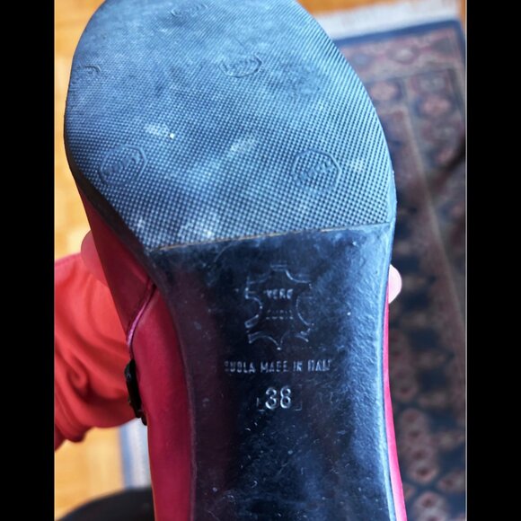 Red Leather boots (Made in Italy) - Size 8 - Picture 2 of 2